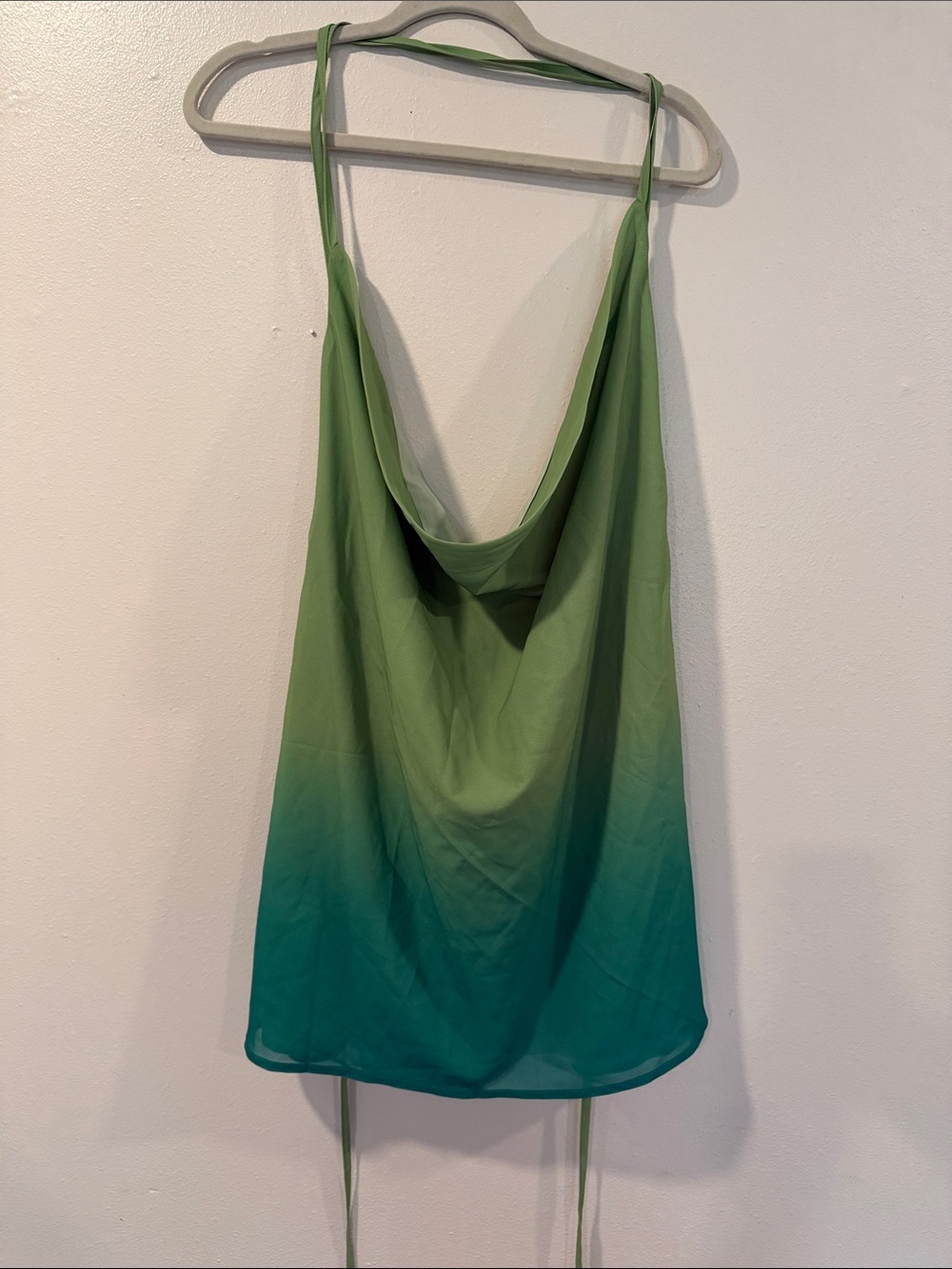 Peppermayo Green to Teal Ombre Cowl Slip Dress